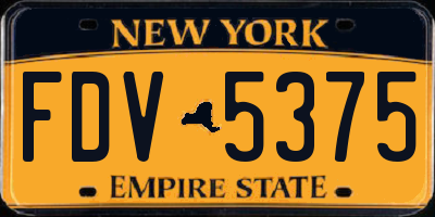 NY license plate FDV5375