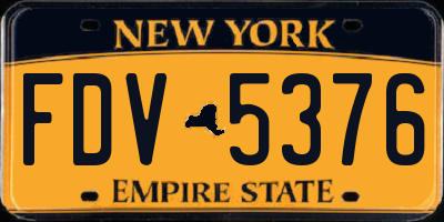 NY license plate FDV5376