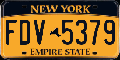 NY license plate FDV5379