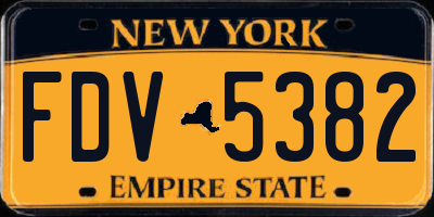 NY license plate FDV5382