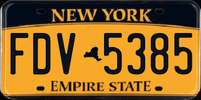 NY license plate FDV5385