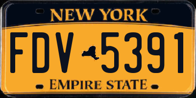 NY license plate FDV5391
