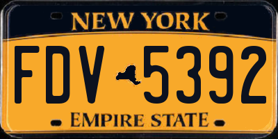 NY license plate FDV5392
