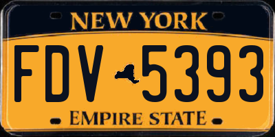 NY license plate FDV5393