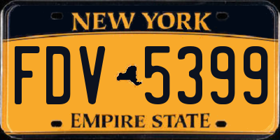 NY license plate FDV5399