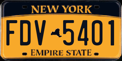 NY license plate FDV5401