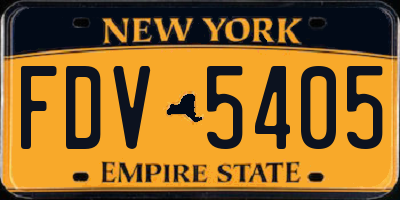 NY license plate FDV5405