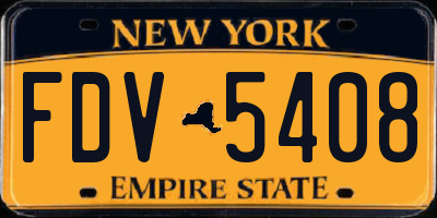 NY license plate FDV5408