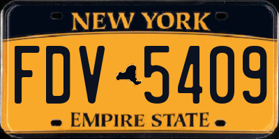 NY license plate FDV5409
