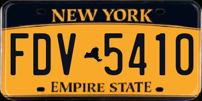 NY license plate FDV5410
