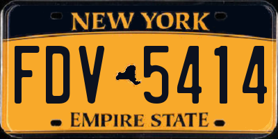 NY license plate FDV5414