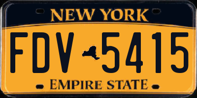 NY license plate FDV5415