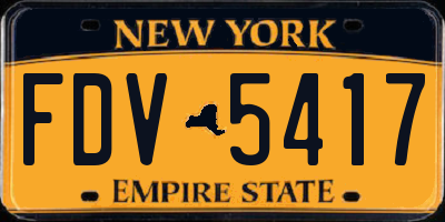 NY license plate FDV5417