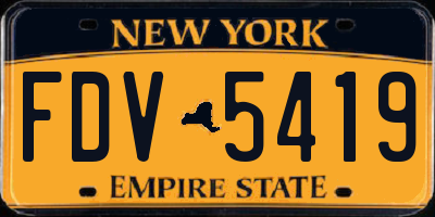 NY license plate FDV5419
