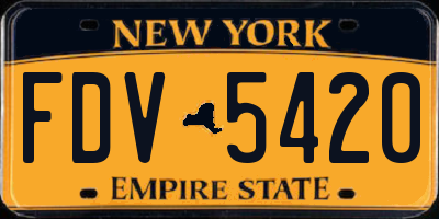 NY license plate FDV5420