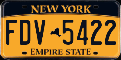 NY license plate FDV5422