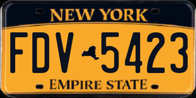 NY license plate FDV5423