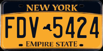 NY license plate FDV5424