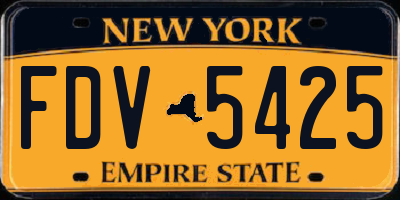 NY license plate FDV5425