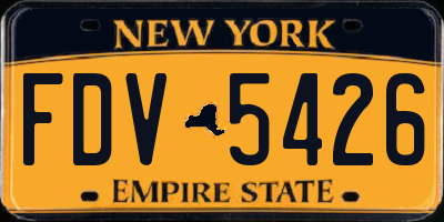 NY license plate FDV5426
