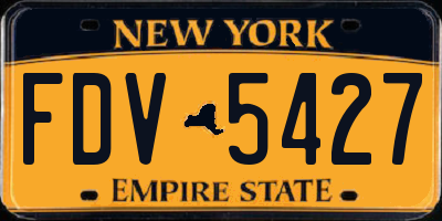 NY license plate FDV5427