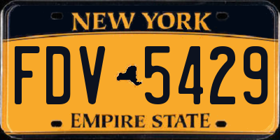 NY license plate FDV5429