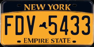 NY license plate FDV5433