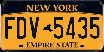 NY license plate FDV5435