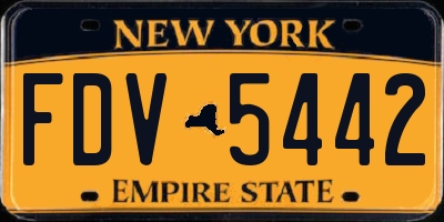 NY license plate FDV5442