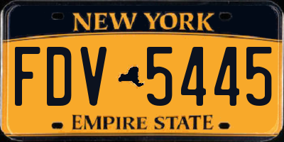 NY license plate FDV5445