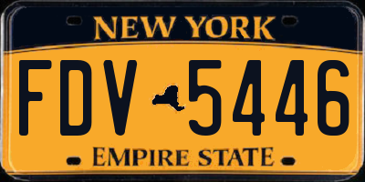 NY license plate FDV5446