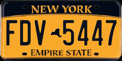 NY license plate FDV5447
