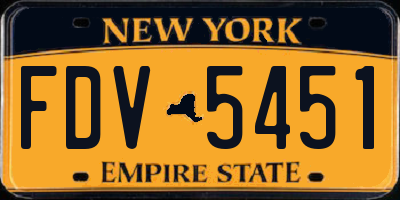 NY license plate FDV5451