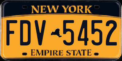NY license plate FDV5452