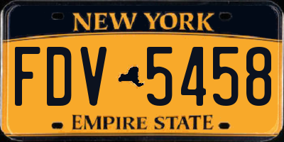 NY license plate FDV5458