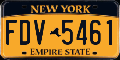 NY license plate FDV5461