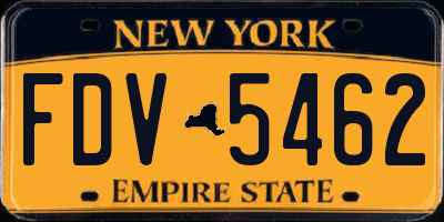 NY license plate FDV5462