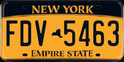 NY license plate FDV5463