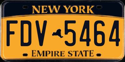 NY license plate FDV5464