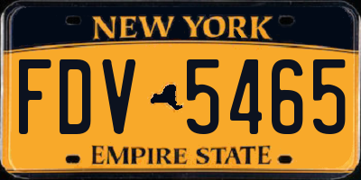 NY license plate FDV5465