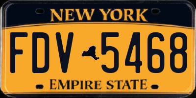 NY license plate FDV5468