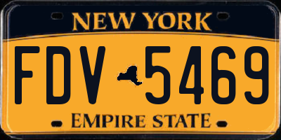 NY license plate FDV5469