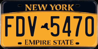 NY license plate FDV5470