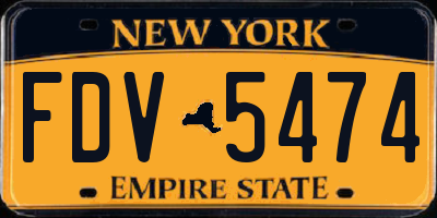 NY license plate FDV5474