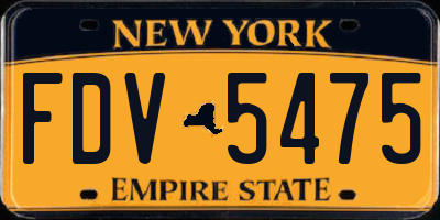 NY license plate FDV5475