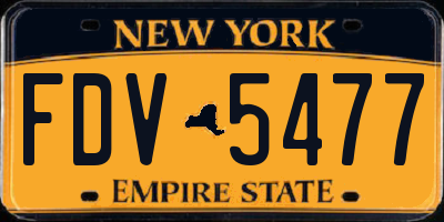 NY license plate FDV5477