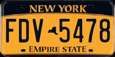 NY license plate FDV5478