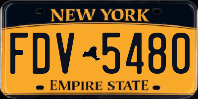 NY license plate FDV5480