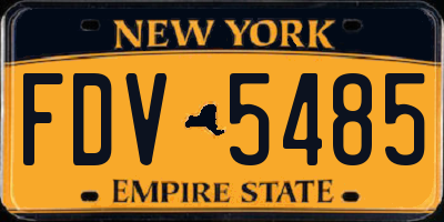 NY license plate FDV5485
