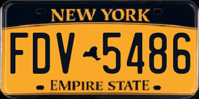 NY license plate FDV5486